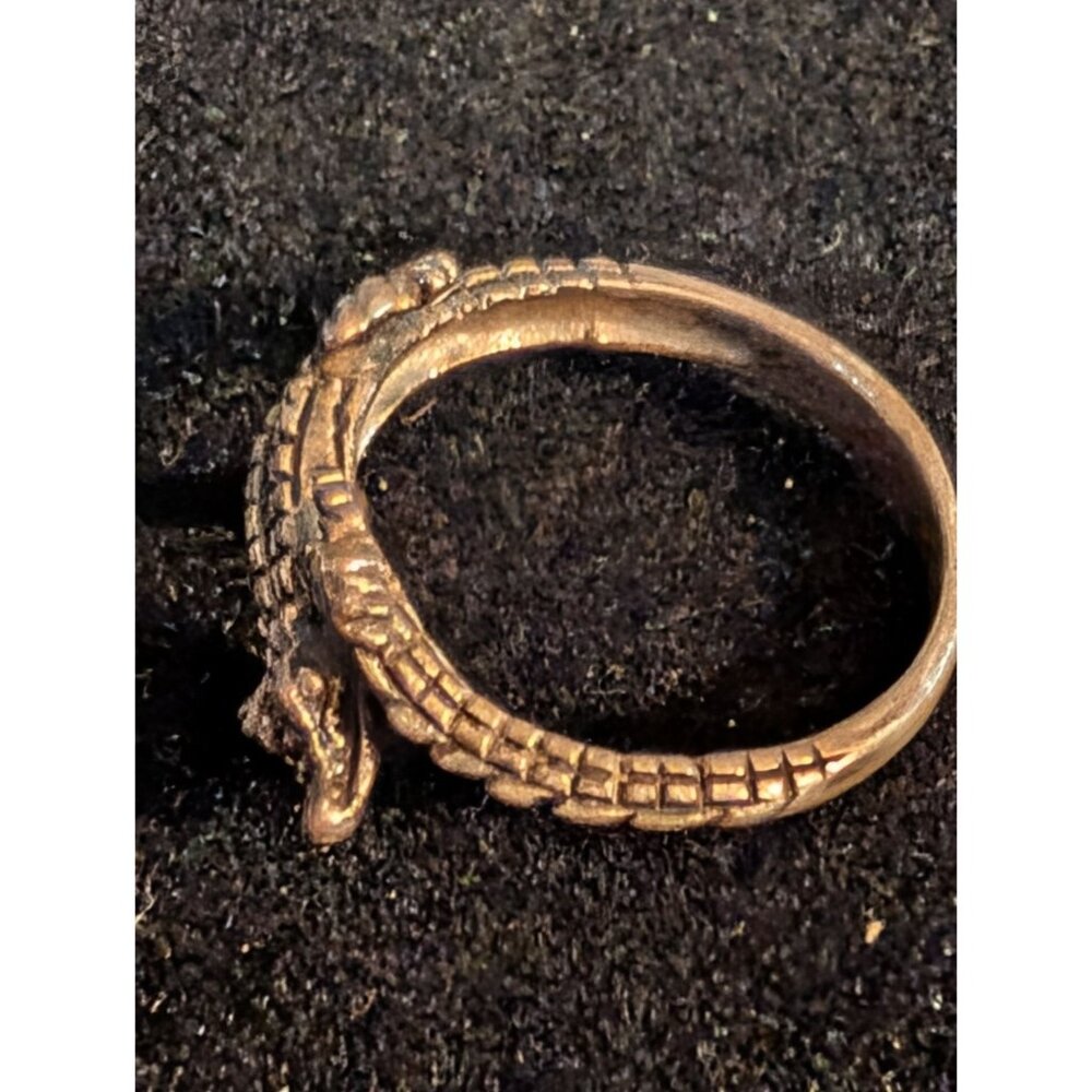 Sterling Silver Alligator Bypass Ring Sz 6.5 Textured Crocodile Design - Picture 10 of 15
